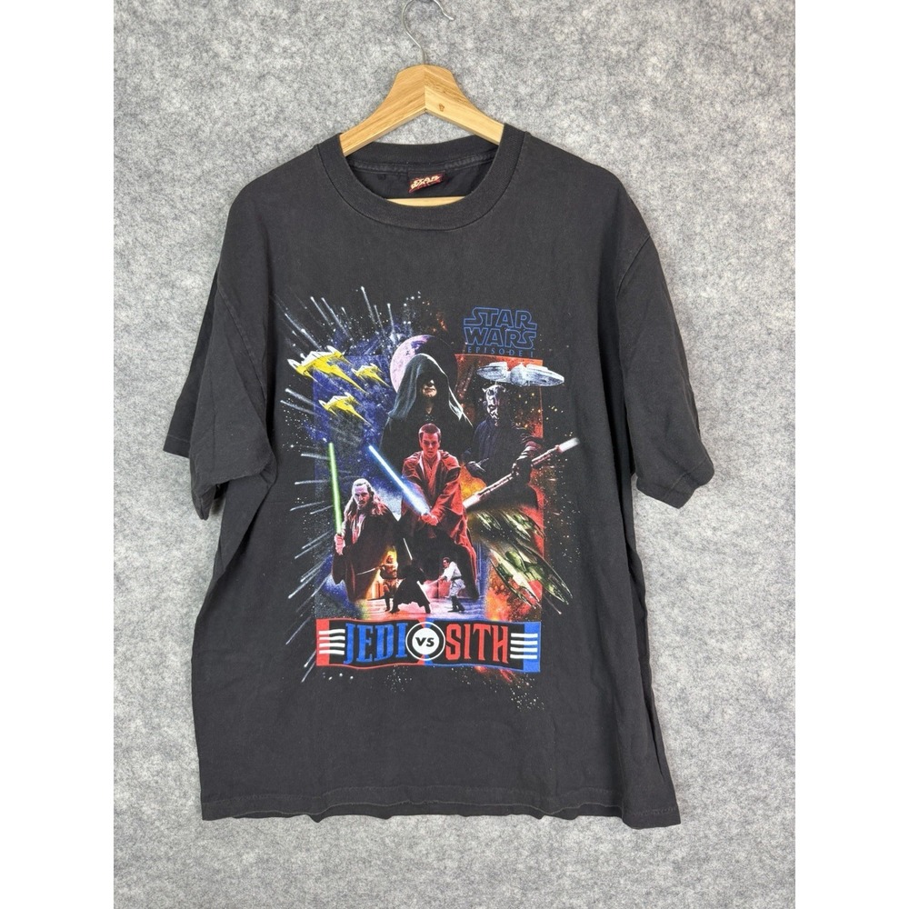 Vintage Star Wars Tshirt Men's XL Movie Promo Jedi Vs Sith Cartoon Episode 1
